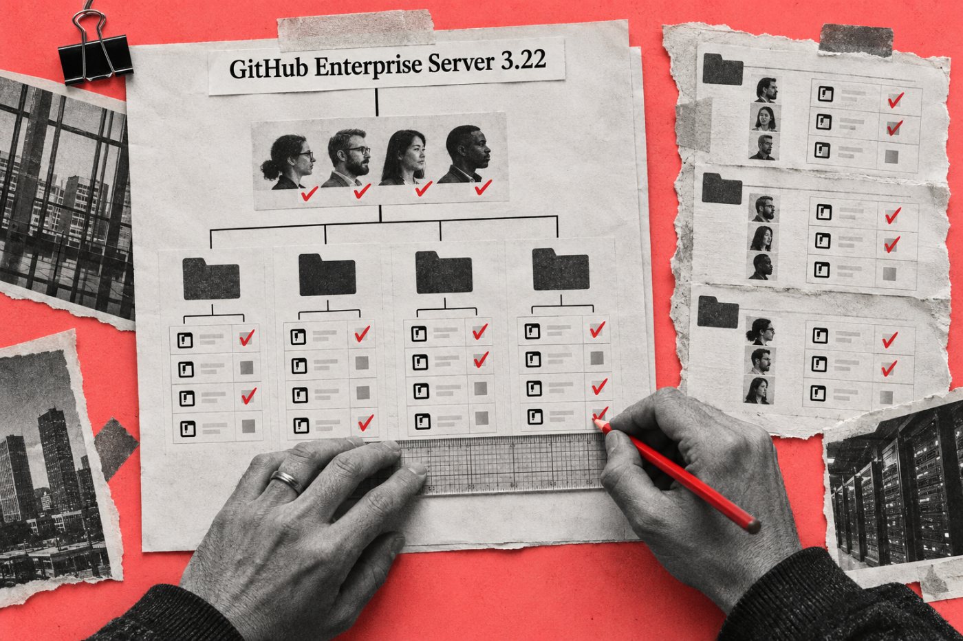 Enterprise Teams একাধিক organization ও repository-র access কেন্দ্রীয়ভাবে পরিচালনা করছে।