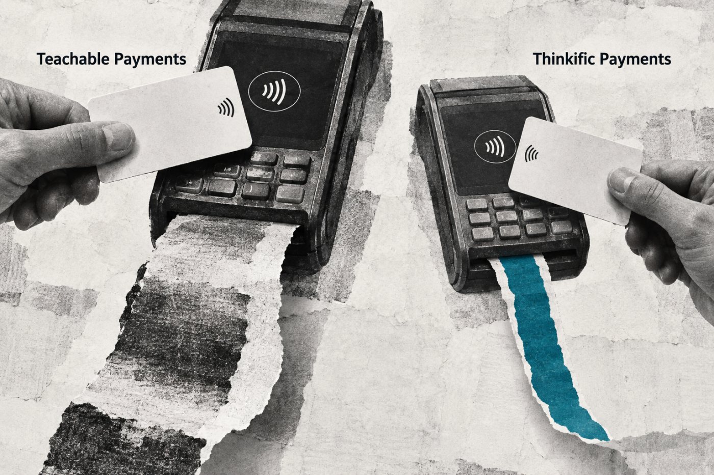 Comparaison des frais de carte européenne pour Teachable Payments et Thinkific Payments.