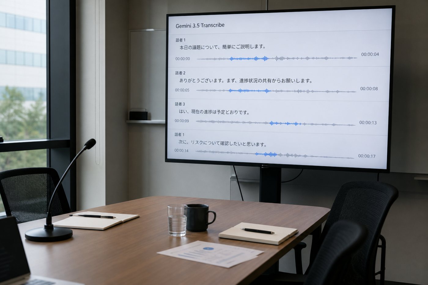 日本語の複数話者録音に話者ラベルと単語単位タイムスタンプを付けた結果