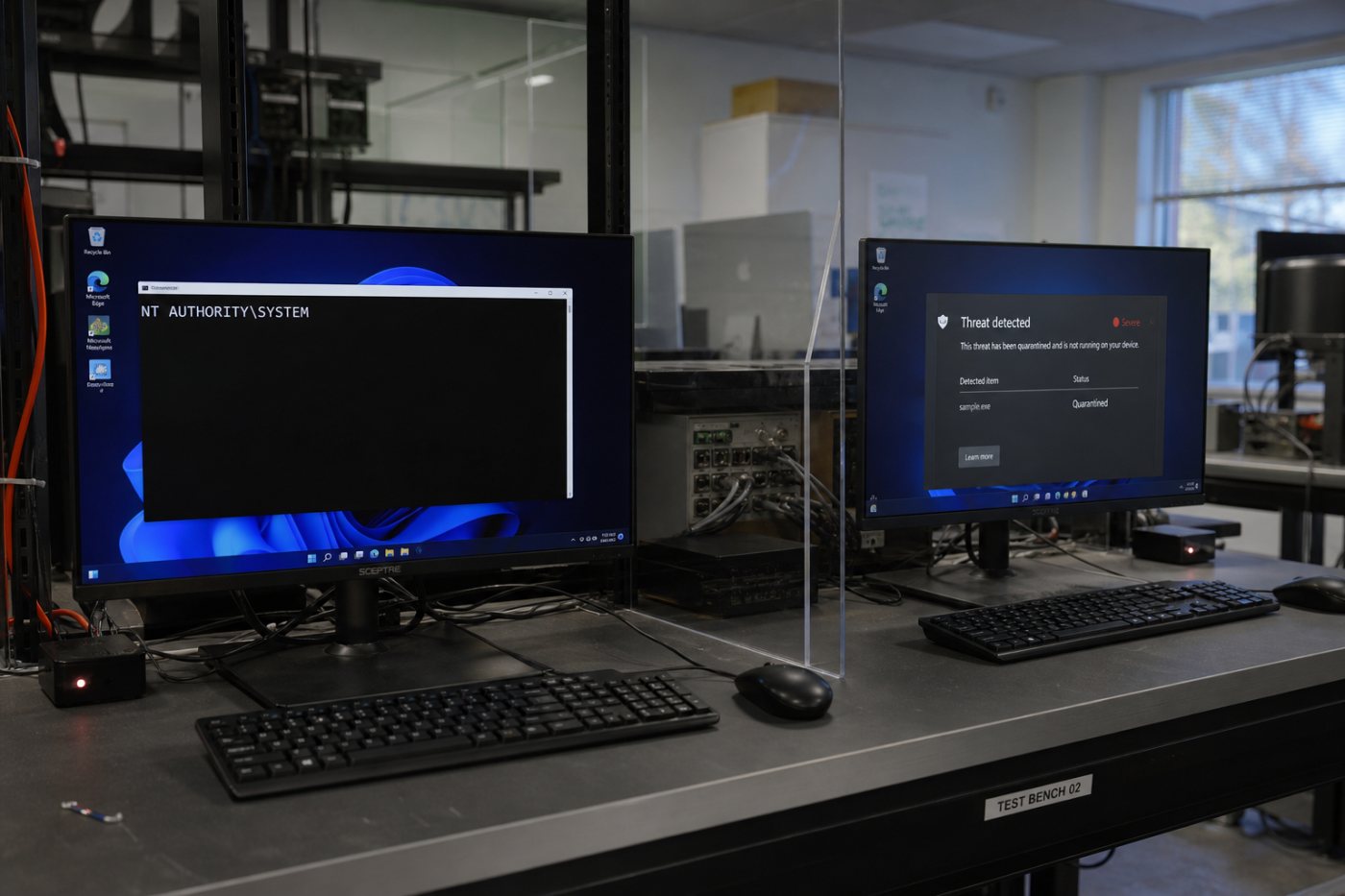 Current Windows 11 tests produce conflicting ShieldBreak results, with SYSTEM elevation in one environment and Defender detection in another.