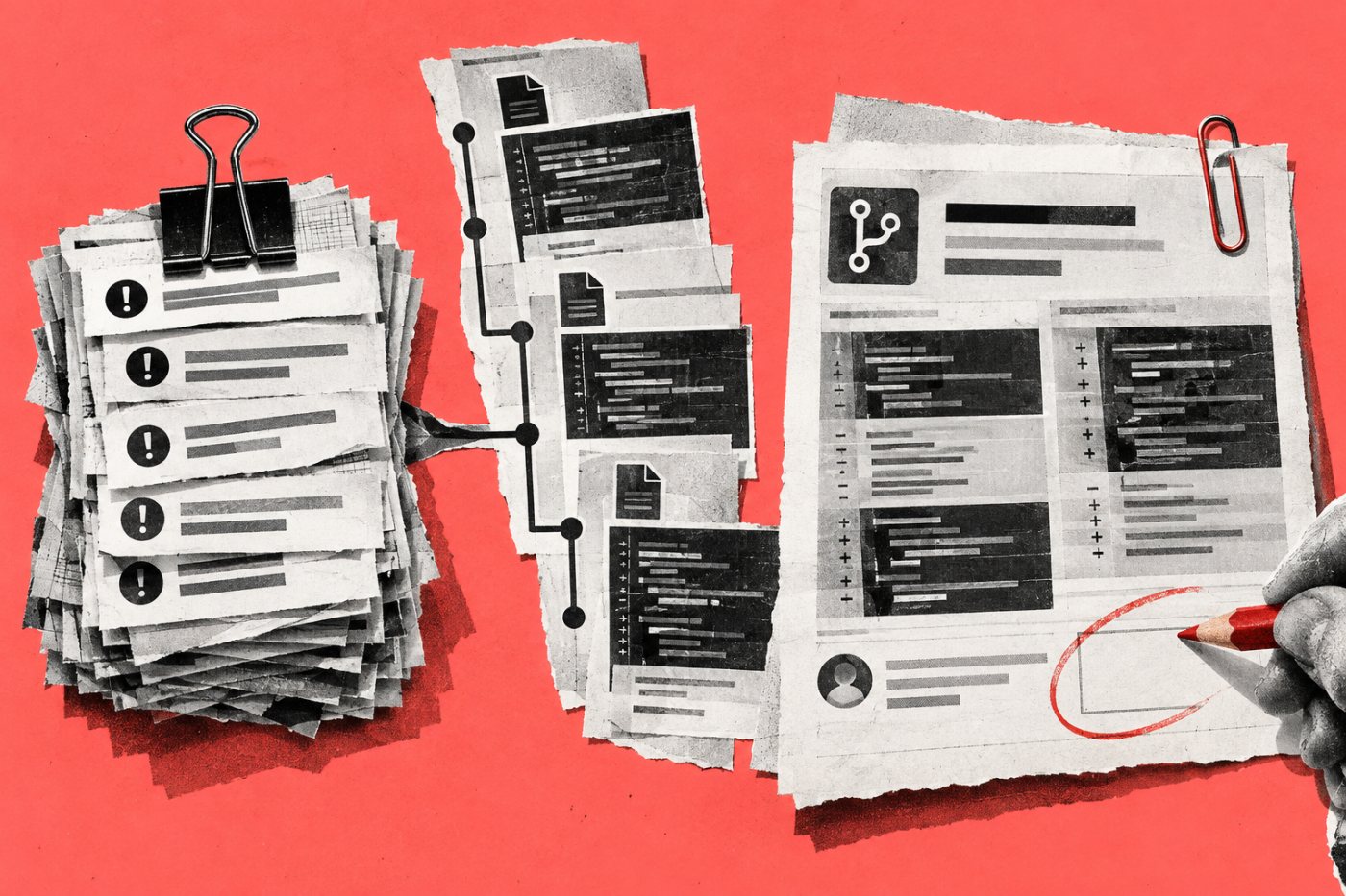 Un lot d’alertes GitHub Code Quality devient une branche distincte puis une pull request à examiner.
