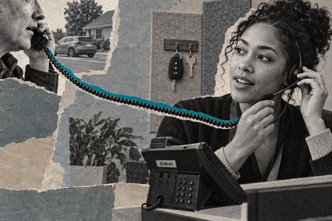 Un conseiller reprend une conversation client déjà engagée par l’agent IA d’AlloBrain.