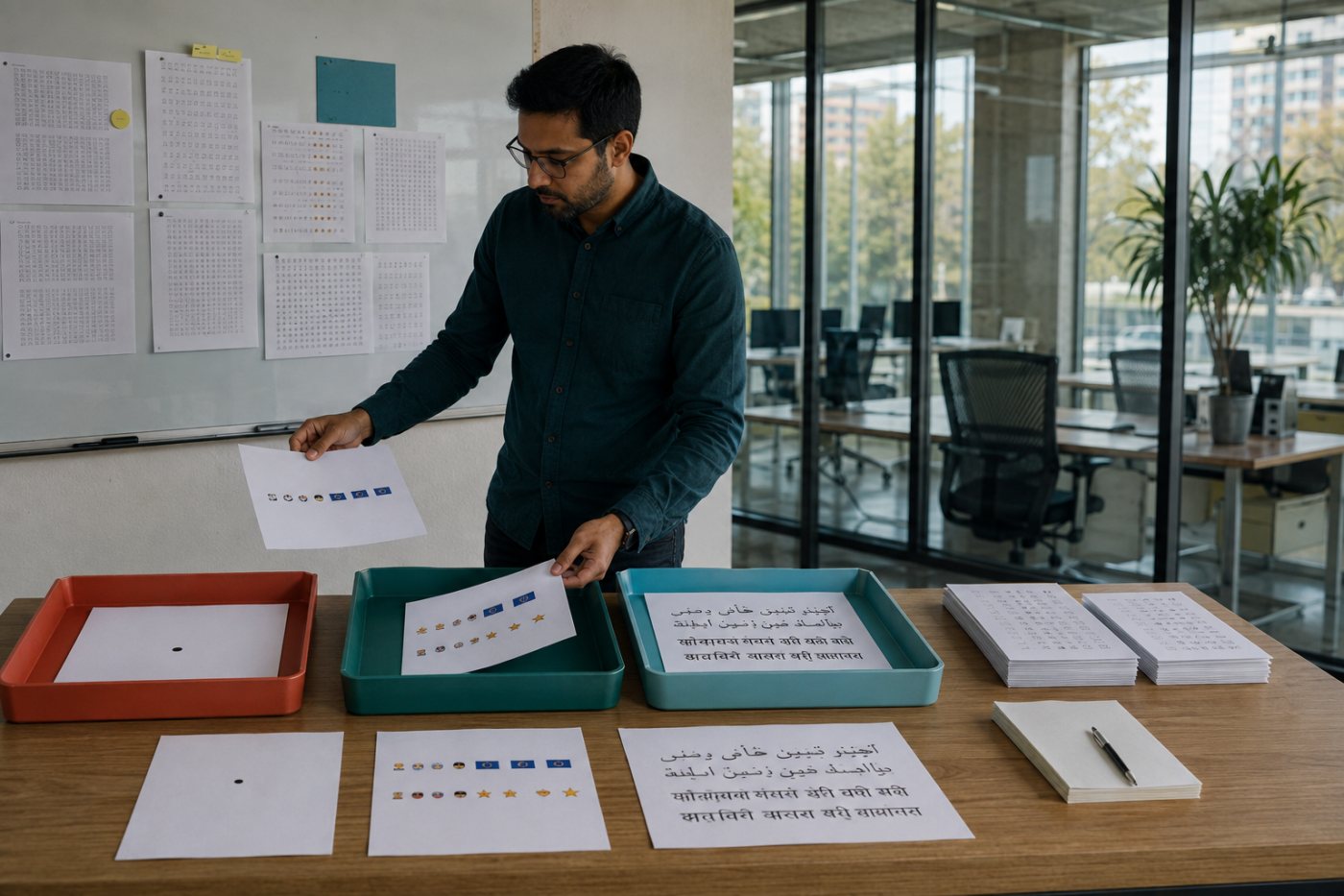 Category-specific policies flag a detached tag while preserving a supported flag sequence and legitimate multilingual text.