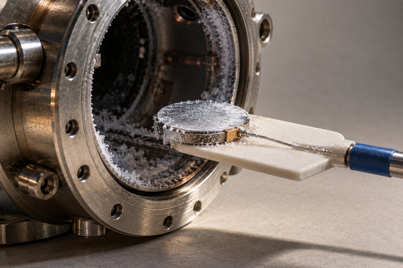 NASA Langley šiluminio vakuumo kameroje bandytas mažas SPEARS prototipinis elementas