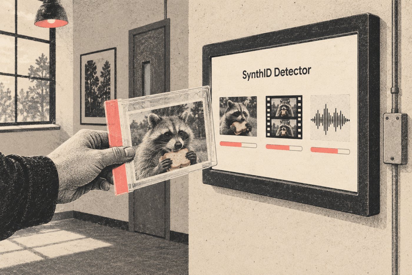 SynthID Detector’da görsel, video ve ses dosyası kontrolü; Google’ın rakun videosu örneği