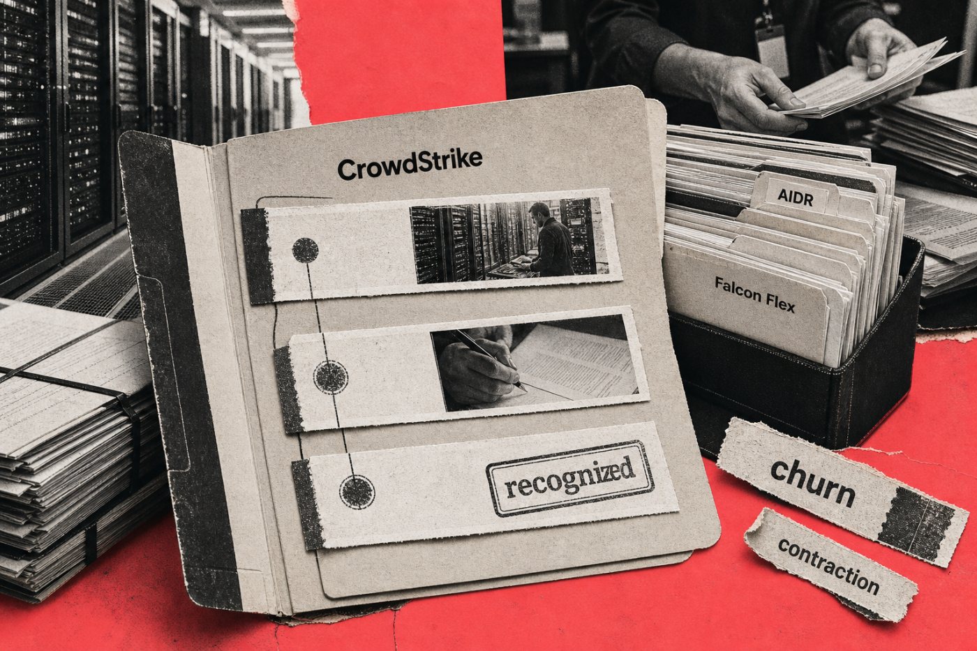CrowdStrike 구독 계약이 서비스 제공과 갱신을 거쳐 분기 매출로 인식되는 과정