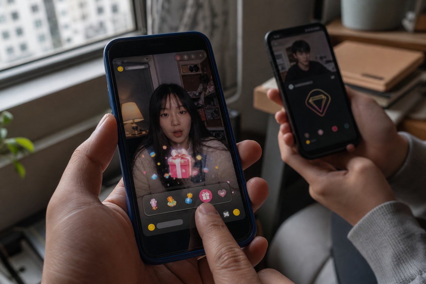 TikTok中用户购买金币并赠送礼物后,平台记录互动、向创作者分配钻石并判断奖励资格的流程