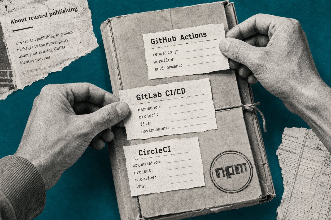 একটি npm package-এ পৃথক CI provider ও workflow-এর trusted publisher যোগ করা হচ্ছে