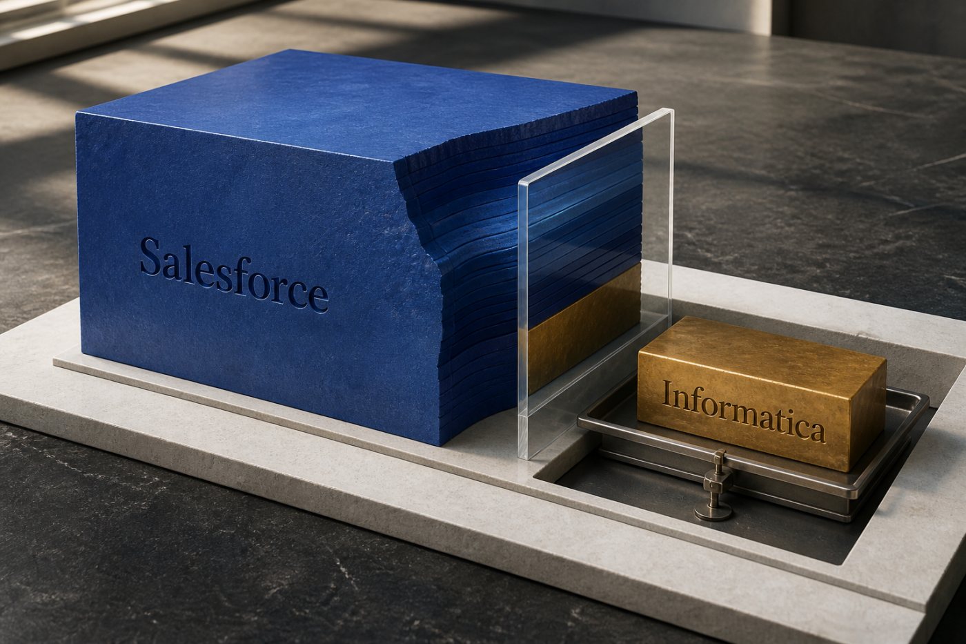Salesforce 2분기 전체 매출에서 Informatica 기여분을 분리해 유기적 성장을 비교하는 과정