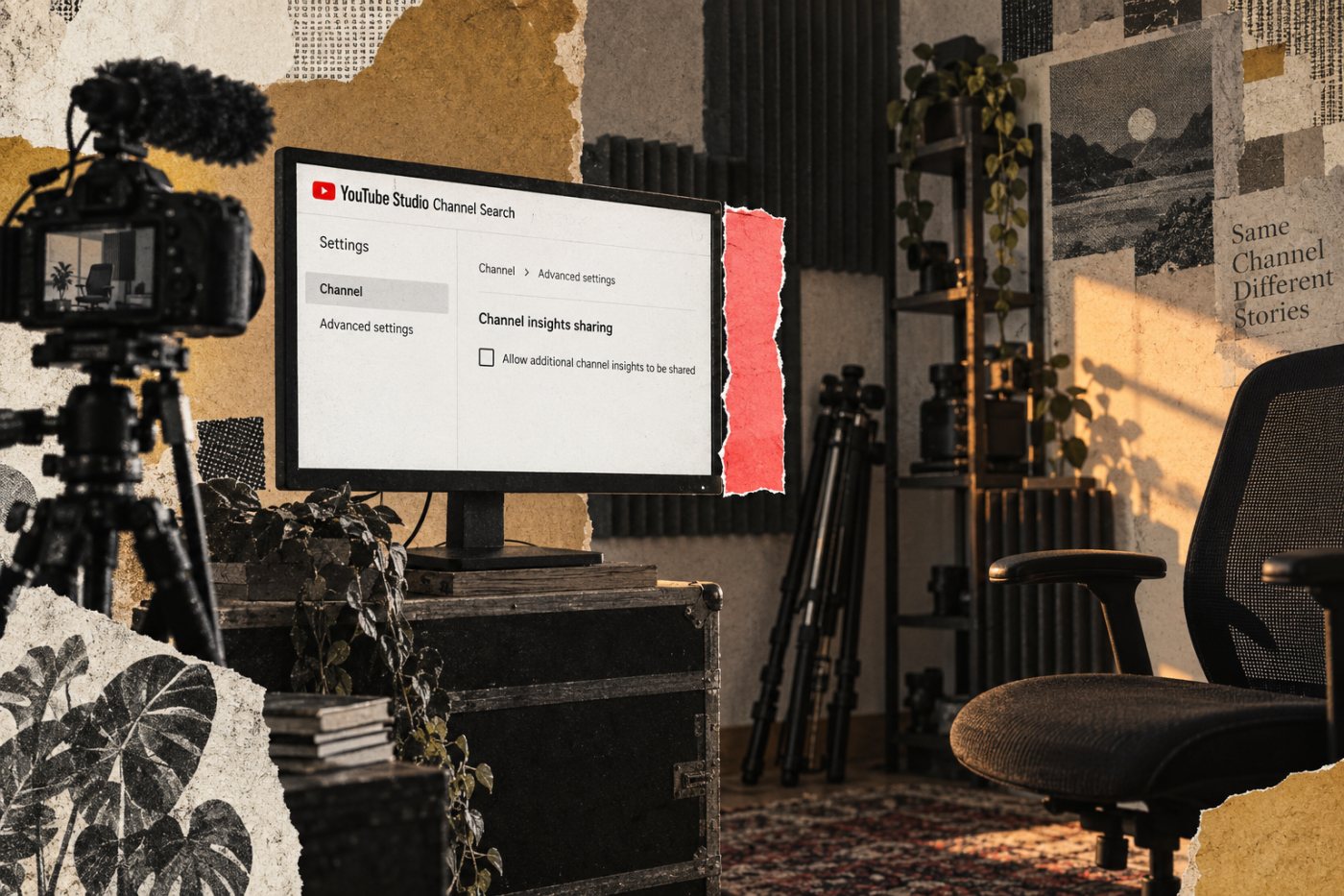 YouTube Studio kanāla ieskatu kopīgošanas iestatījums ar noņemtu piekrišanas atzīmi
