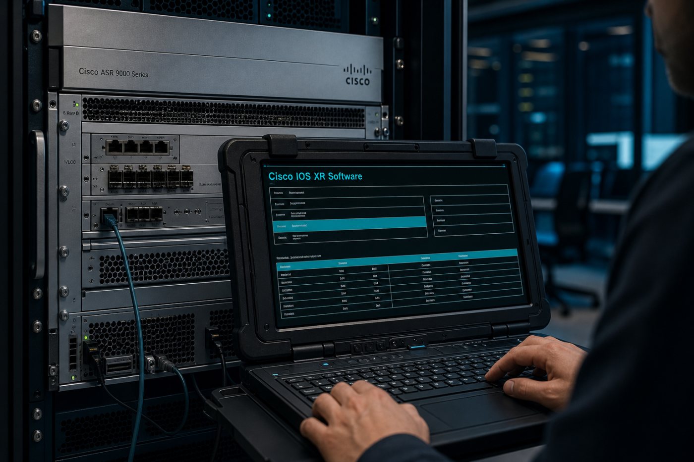 Operator records the IOS XR train, LNT status, platform and active packages before remediation
