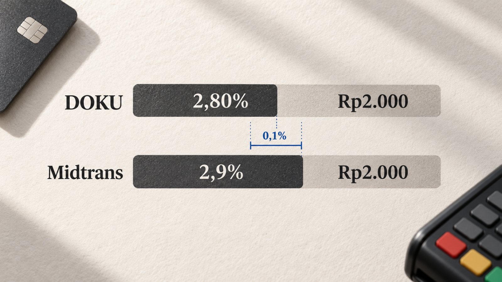 DOKU atau Midtrans: selisih 0,1% kartu terasa di volume besar