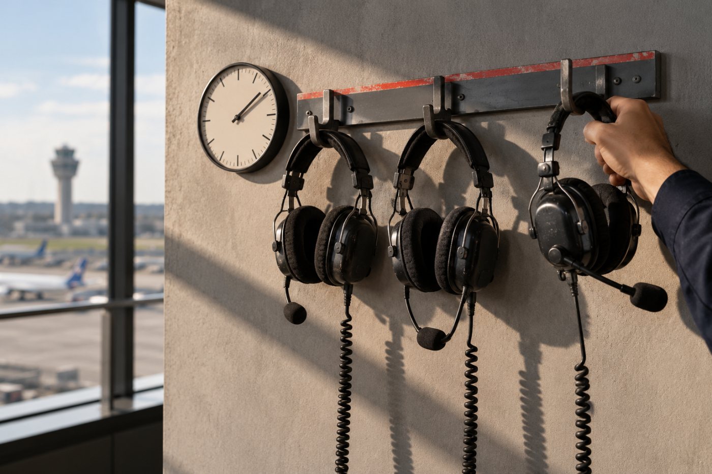 Perlengkapan petugas ATC AirNav Indonesia menandai pergantian waktu tugas dan istirahat yang diperhitungkan dalam rancangan jadwal.