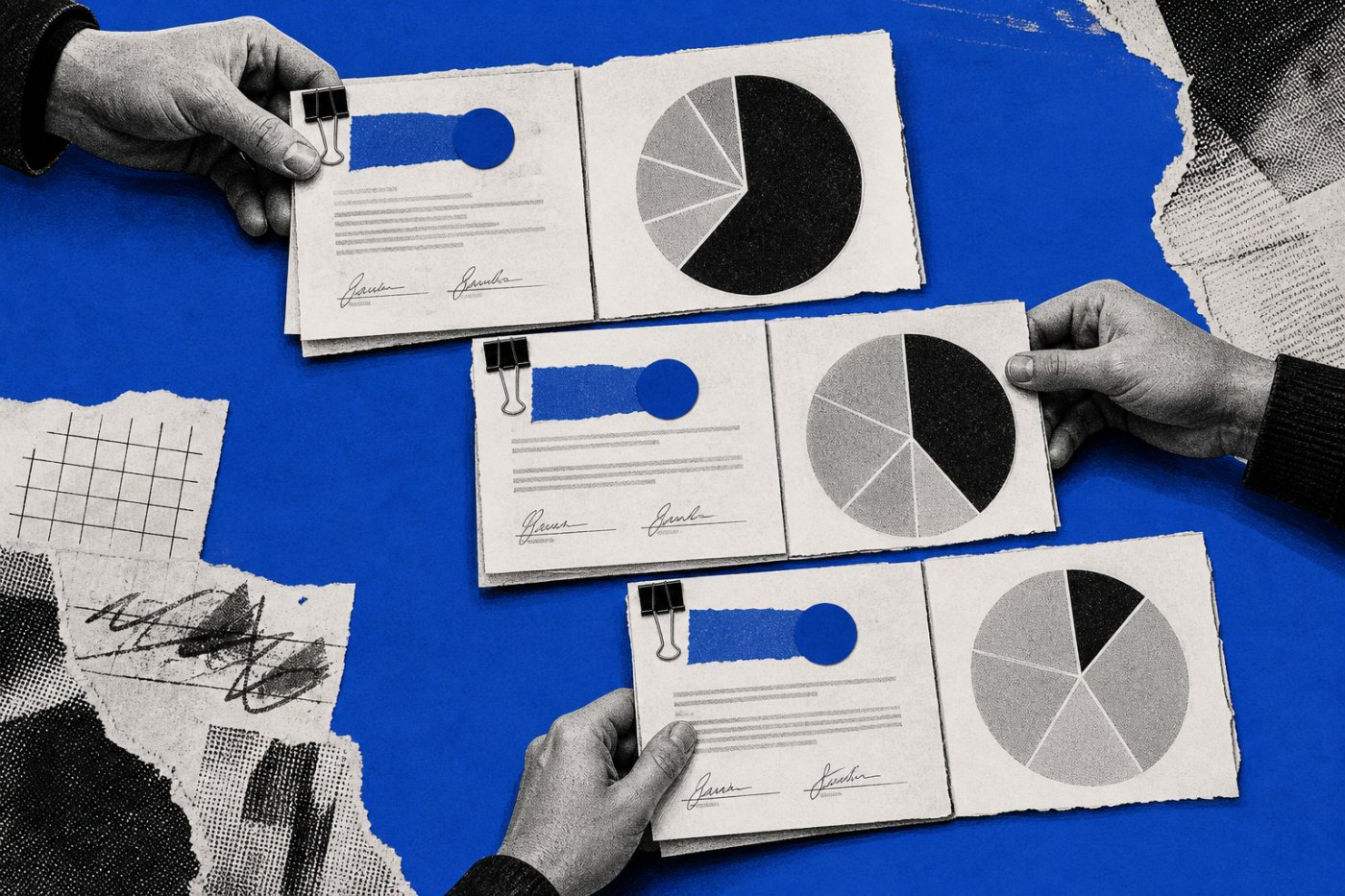 Tres propuestas por un millón de euros producen diluciones del 25%, 20% y 15% según la valoración pre-money.