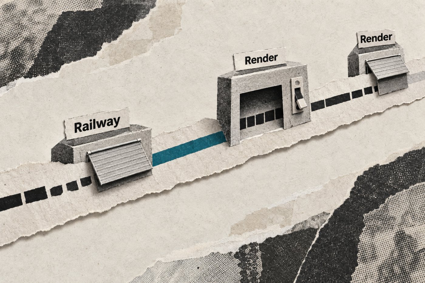 ช่วงที่ staging ทำงานและพักบริการต่างกันระหว่าง Railway Serverless กับบริการของ Render