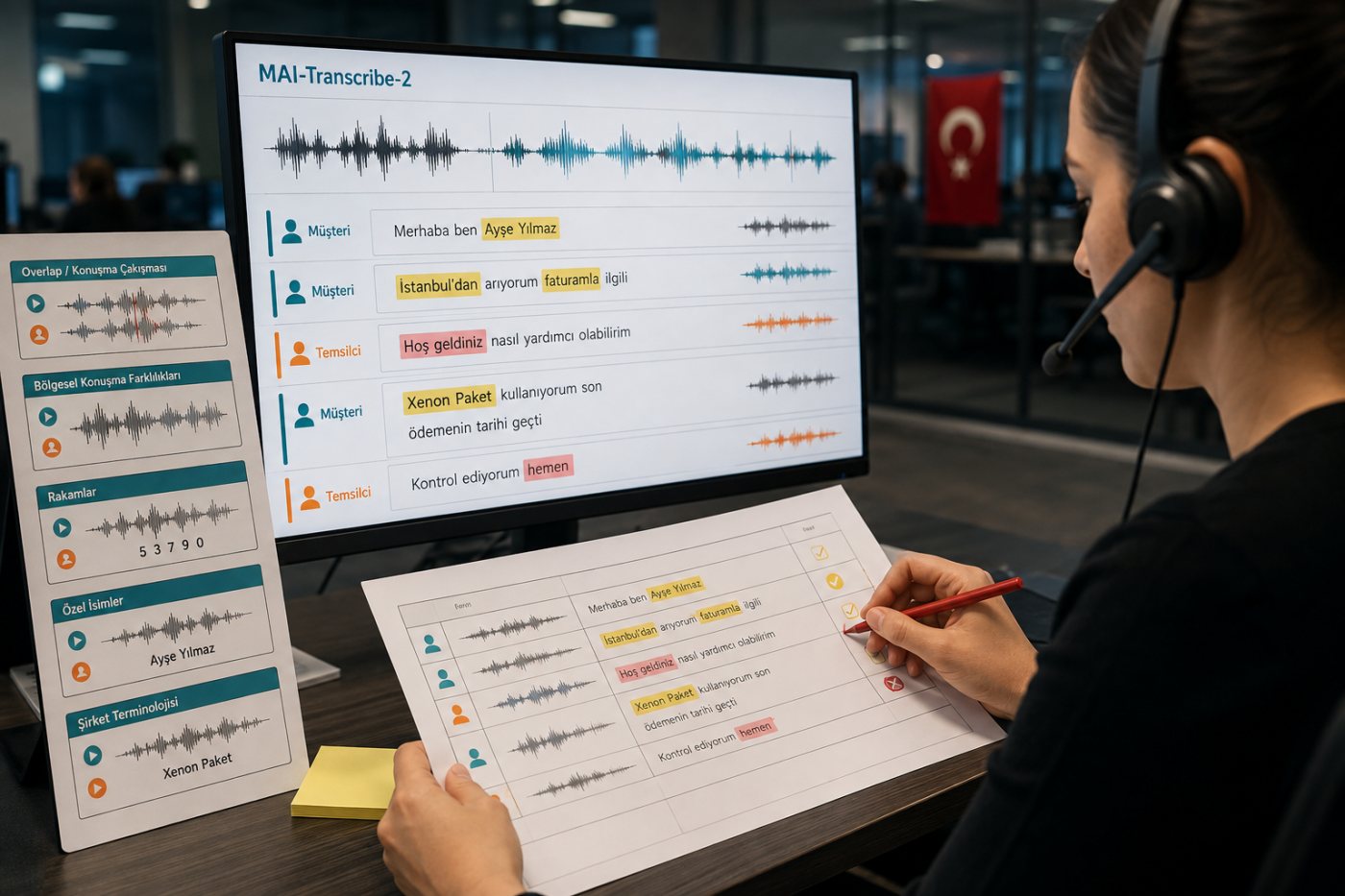 MAI-Transcribe-2’nin Türkçe çağrı kayıtlarında üretim öncesi doğrulanması