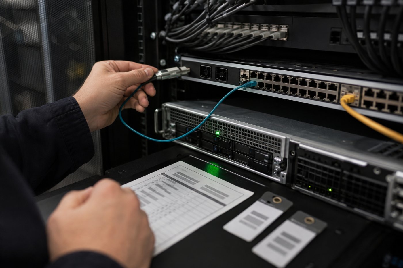 Operators verify patched AI control-plane versions while an external scan confirms that unintended management endpoints are closed.