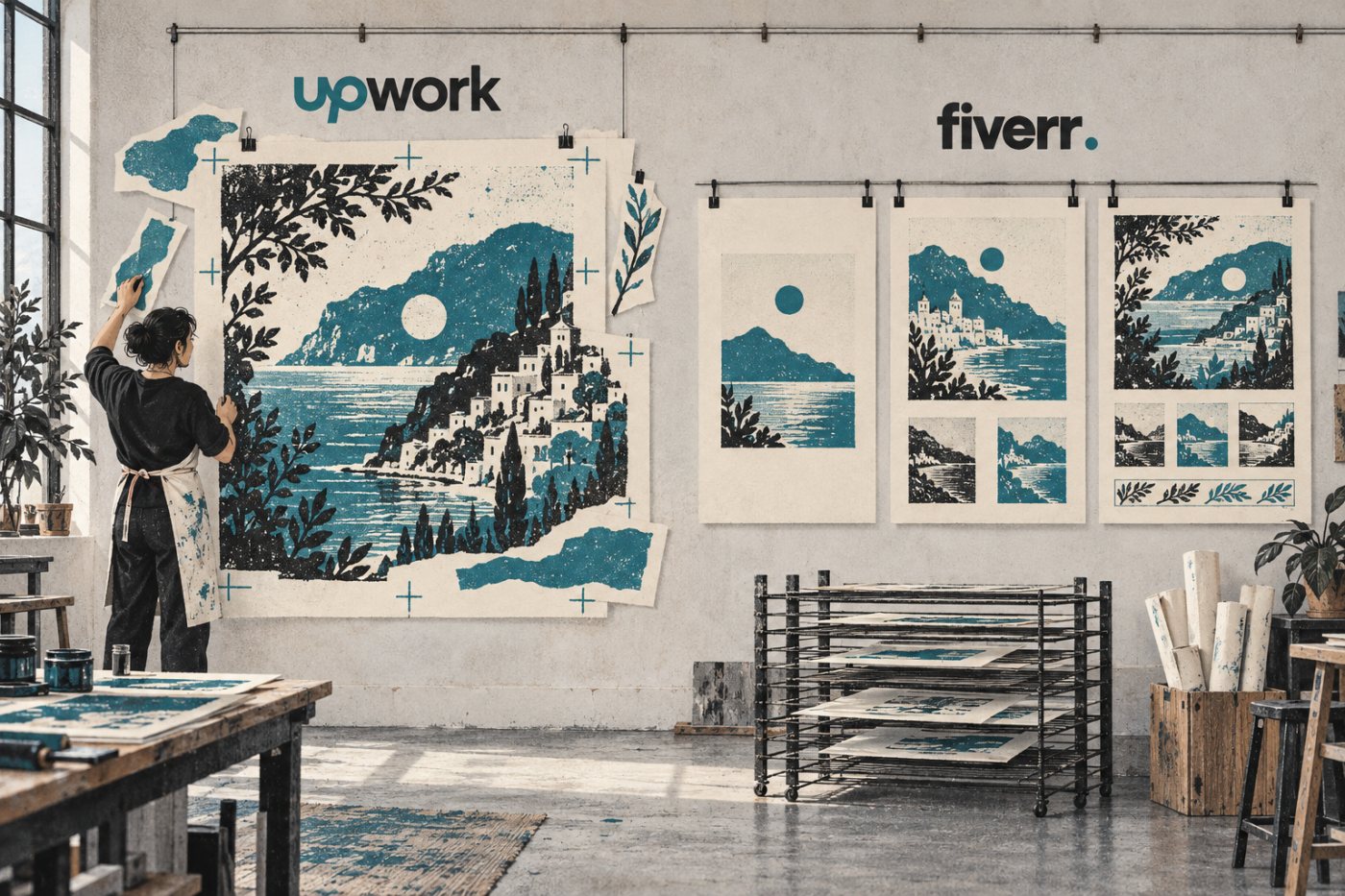 งานที่ต้องกำหนดขอบเขตเฉพาะรายเทียบกับ Gig ของ Fiverr ที่กำหนดบริการและรอบแก้ไขไว้ล่วงหน้า