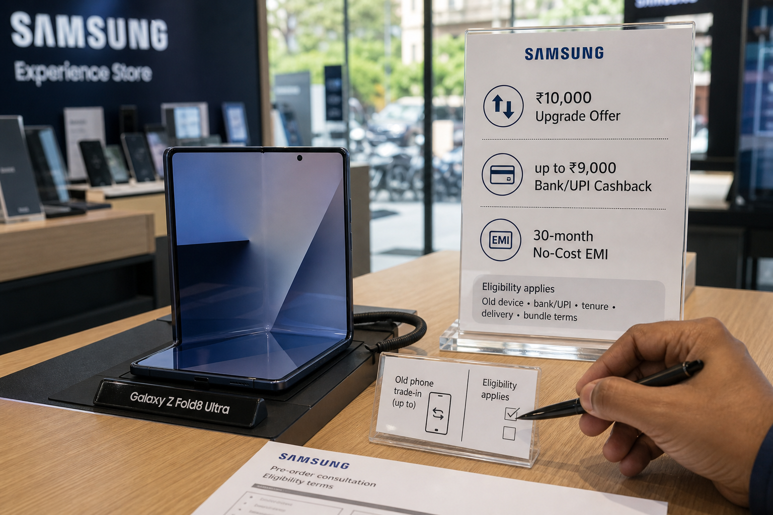 भारत में Galaxy Z Fold8 Ultra के प्री-ऑर्डर लाभ और पात्रता शर्तें