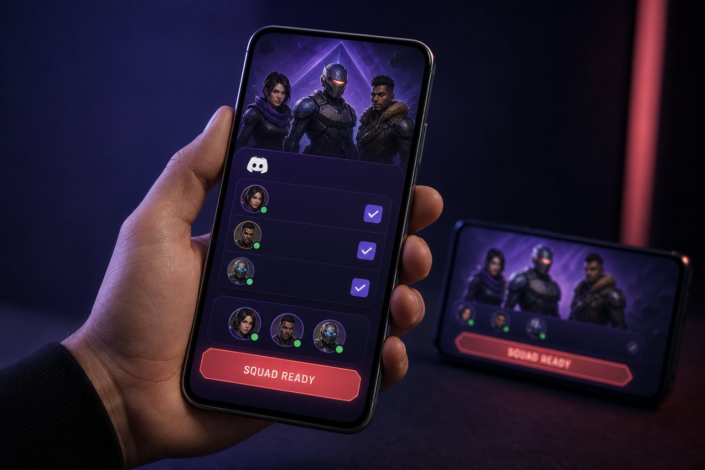 Un juego móvil integra Discord Social SDK para vincular la cuenta, localizar amigos y formar una partida.