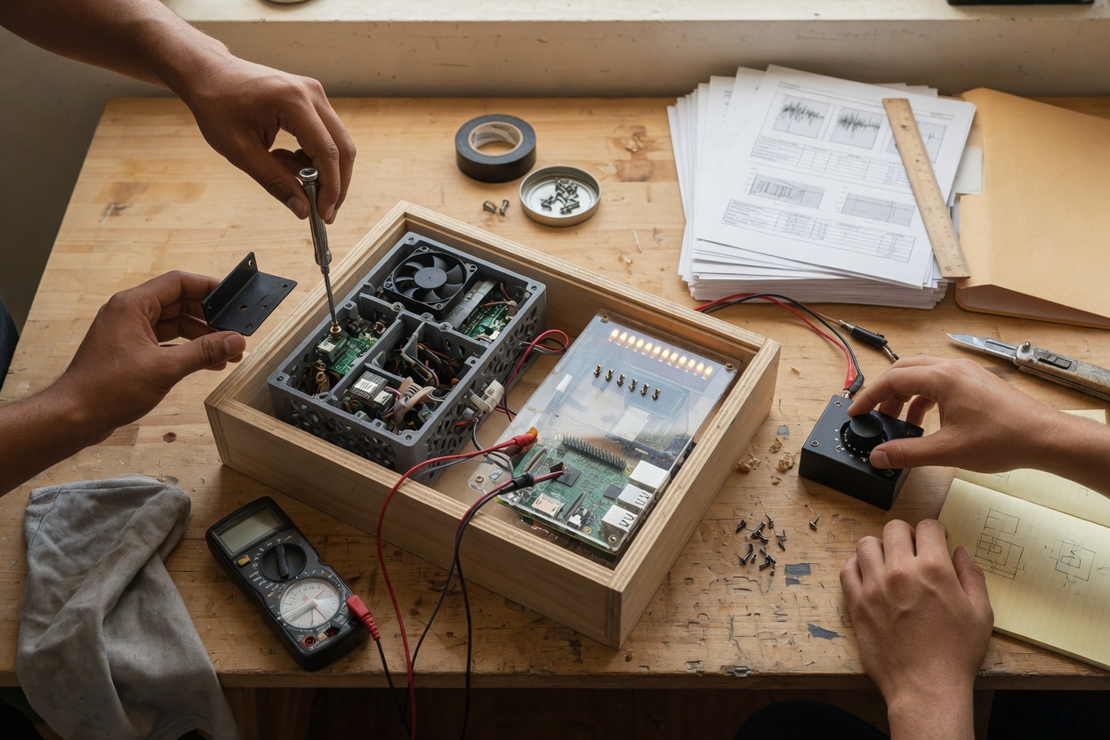 Hands testing AI model components for cybersecurity risks