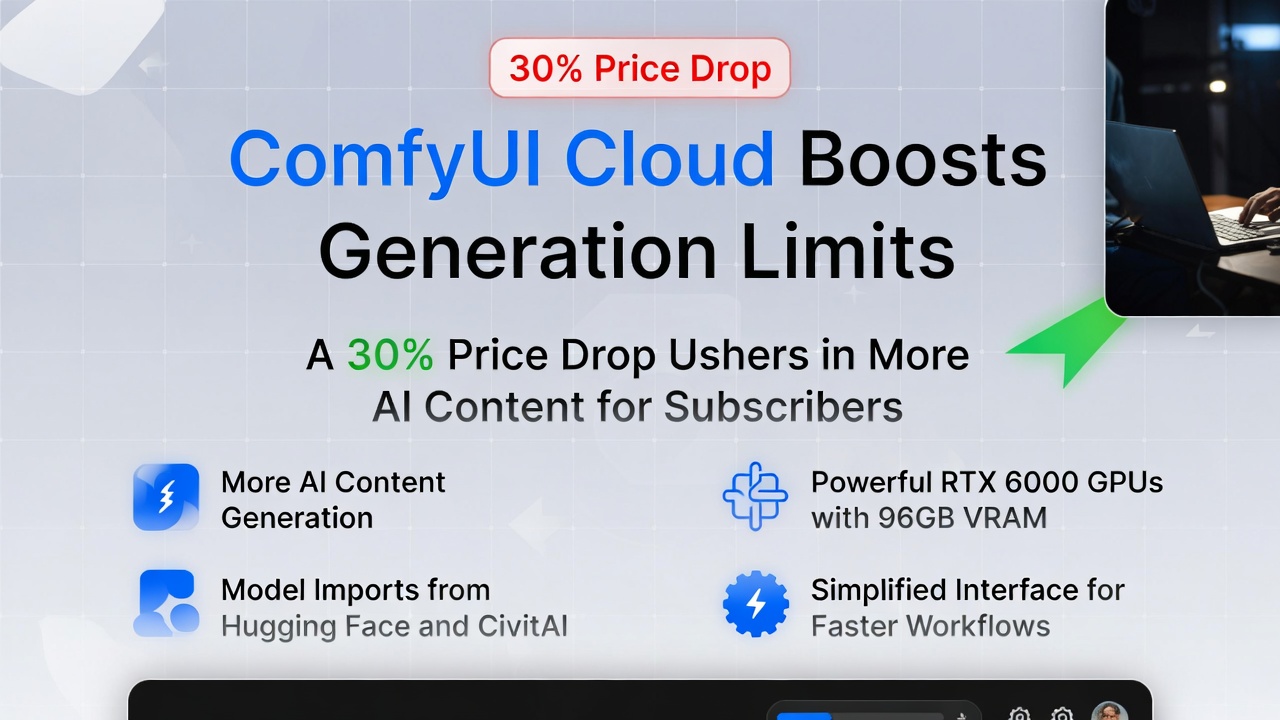 ComfyUI Cloud Boosts Generation Limits: A 30% Price Drop Ushers in More AI Content for Subscribers