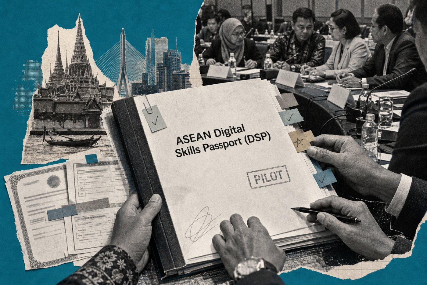 وفود وزراء العمل في ASEAN تراجع تنفيذًا تجريبيًا يربط سجلات مهارات العمال وتدريبهم.