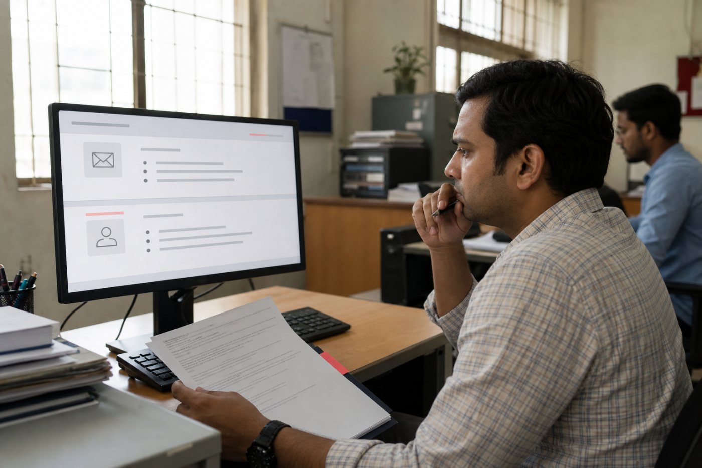 अनजान तीसरे पक्ष के ऐप की घोषित भूमिका और Contacts व Gmail अनुमतियों के बीच असंगति की जाँच