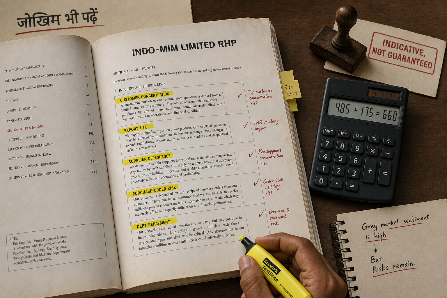 Indo-MIM RHP में जोखिम कारकों की जांच और ₹175 GMP की सीमित गणना