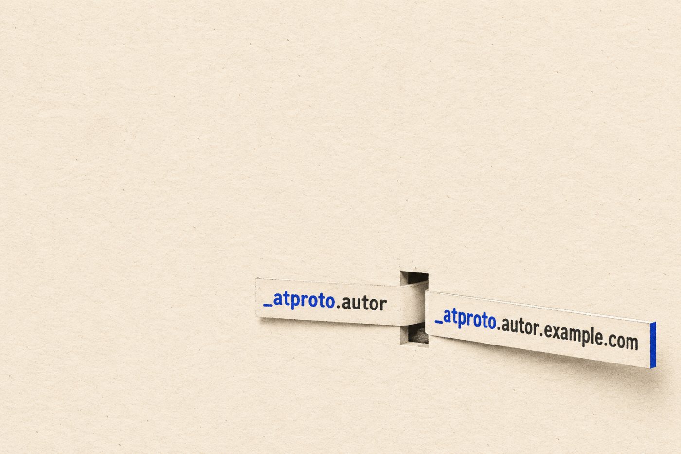 Skrócona nazwa rekordu _atproto.autor daje pełną nazwę _atproto.autor.example.com w strefie example.com.