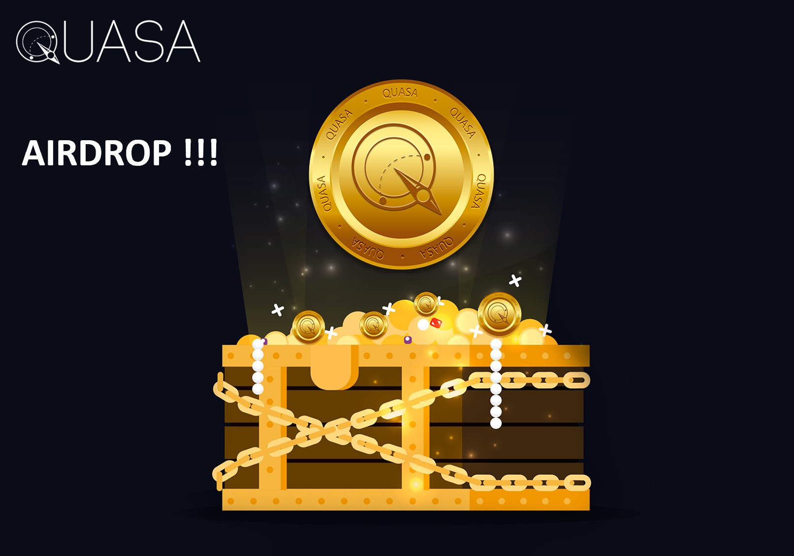 Tokens are sent to members of the Quasacoin Airdrop (QUA)