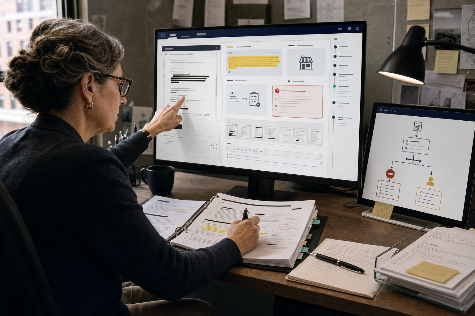 A human reviewer approves a source-linked AI compliance control while the proposed action, missing evidence, rationale, and audit log remain visible.