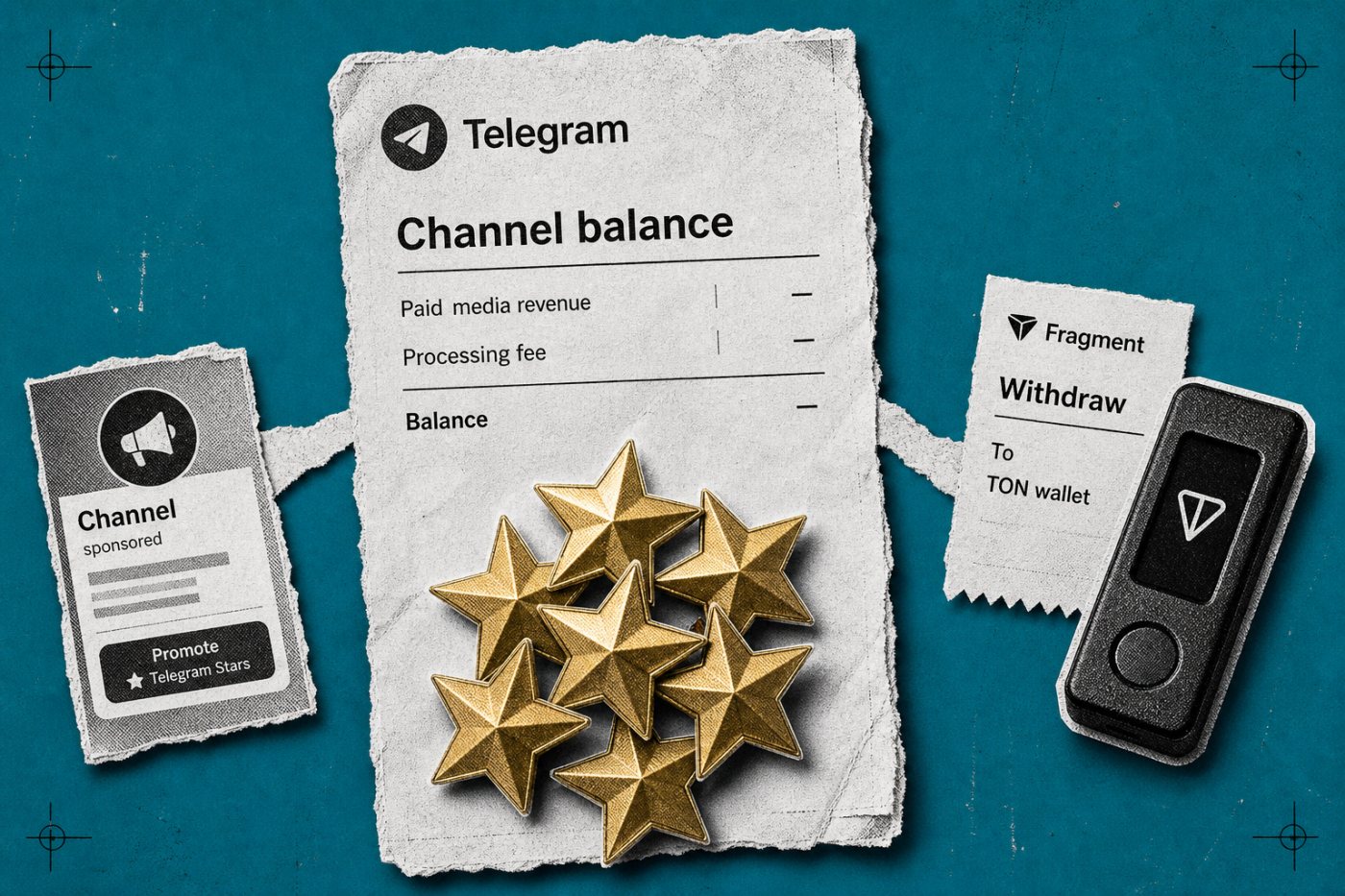 Путь Stars с баланса Telegram-канала в рекламу либо через Fragment на TON-кошелёк