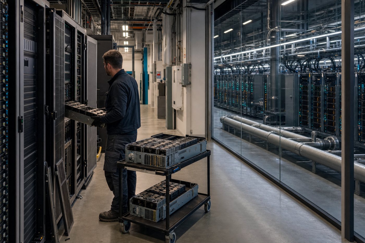 Оператор готовит устаревшие GPU к повторной аренде, пока новое оборудование остаётся загруженным.