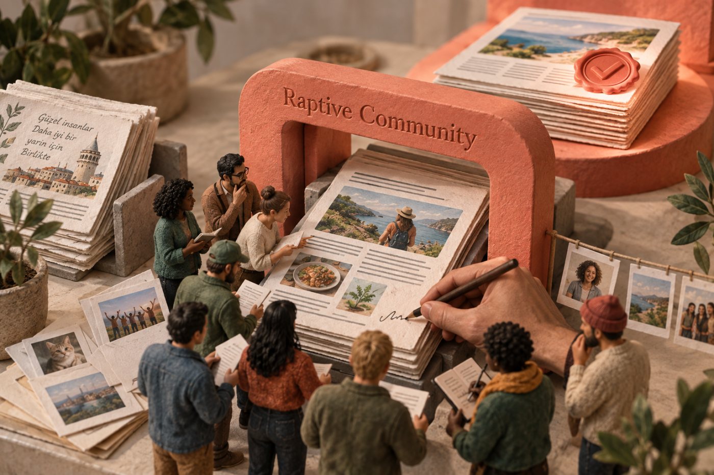 Raptive Community başvurusunda etkileşimli kitle, özgün insan öncülüğündeki içerik ve İngilizce yayın şartlarının değerlendirilmesi