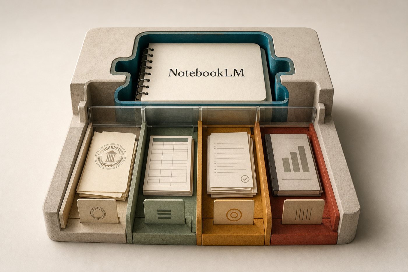 Regulatory, competitor, customer and industry evidence enter a market-research notebook through separate evidence lanes.
