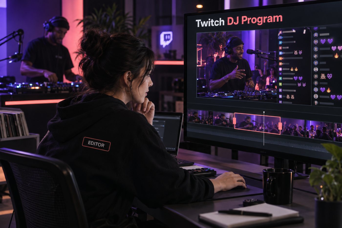 DJ Programı yayınından yayıncı, editör veya moderatörün klip hazırlaması