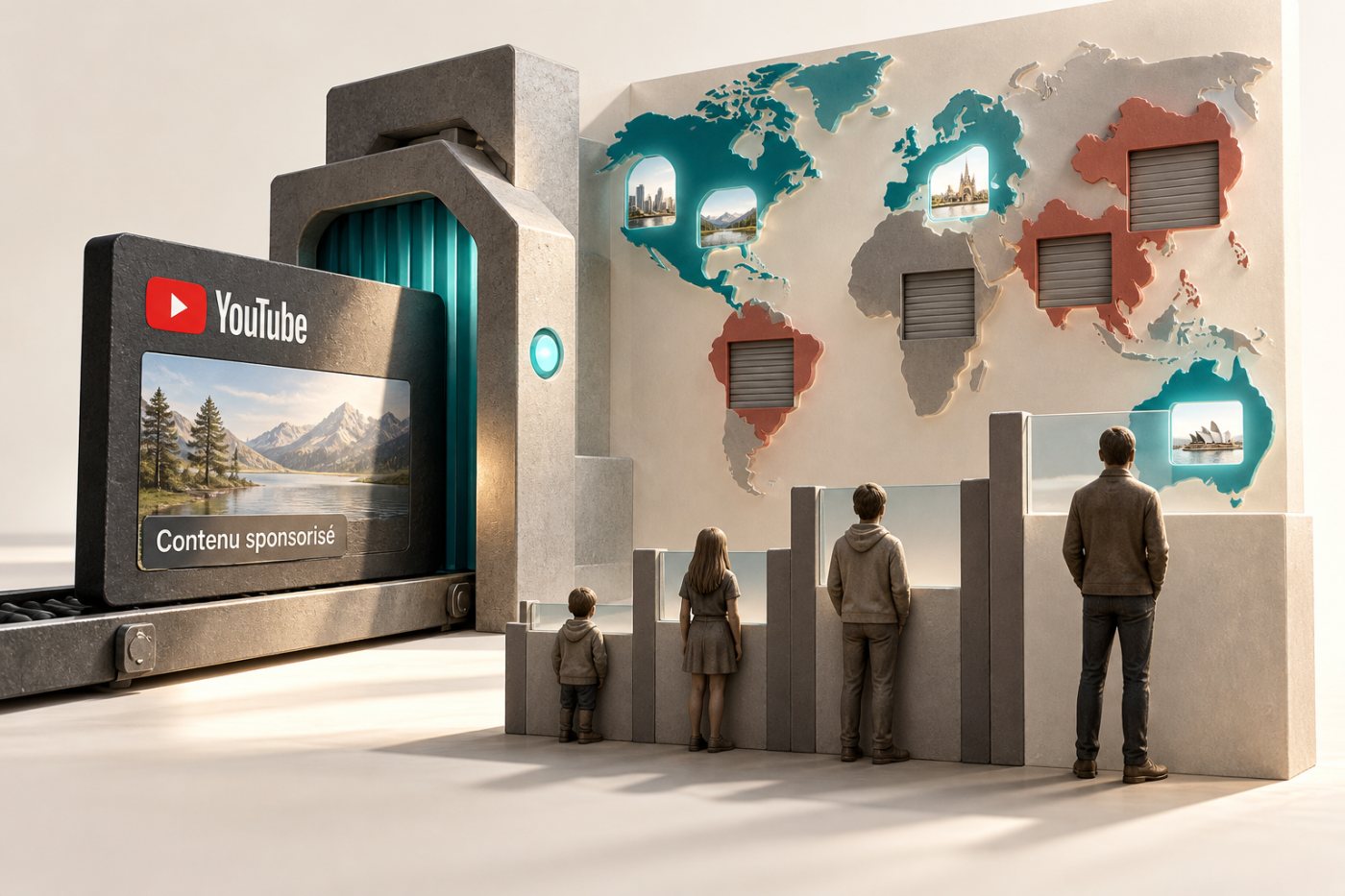 Une vidéo de marque déclarée sur YouTube reçoit des limites d’âge et de territoire adaptées aux marchés visés.