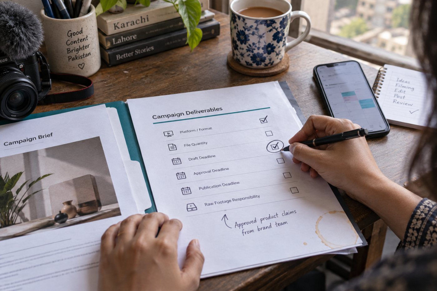 پاکستانی creator پلیٹ فارم، مواد کی مقدار، approval اور اشاعت کی تاریخ والے deliverables جانچ رہا ہے