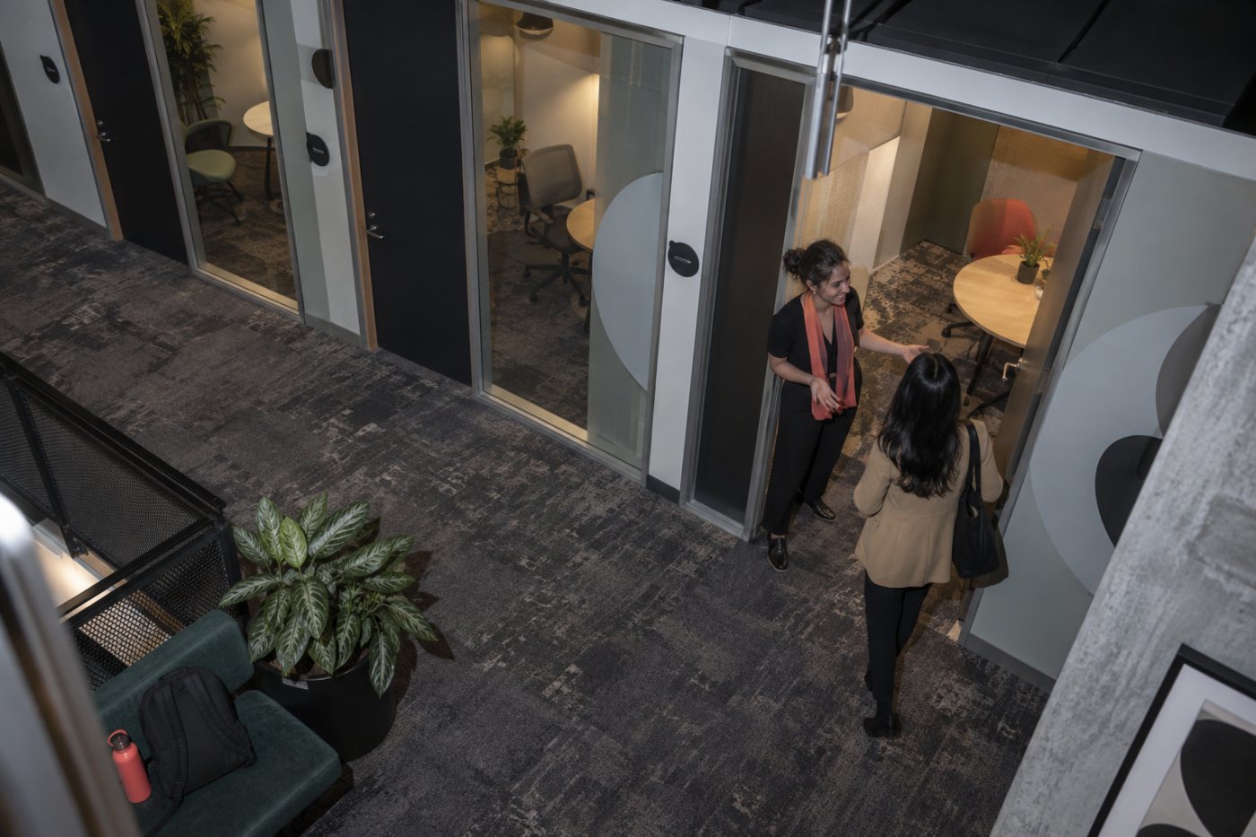 A candidate enters an interview after the Workday Talent Acquisition Agent helps advance recruiting work, with outreach subject to recruiter approval.