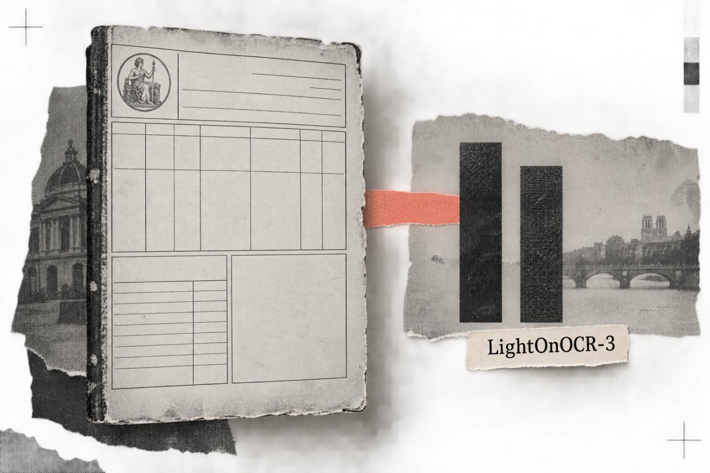 Les scores français publiés par LightOn comparent les variantes LightOnOCR-3-4B et LightOnOCR-3-0.8B.