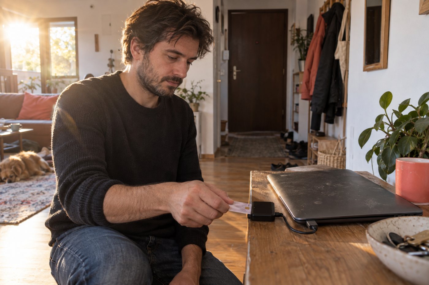 Elektronička osobna iskaznica ulazi u čitač kartica potreban za potpisivanje prijave kroz START.