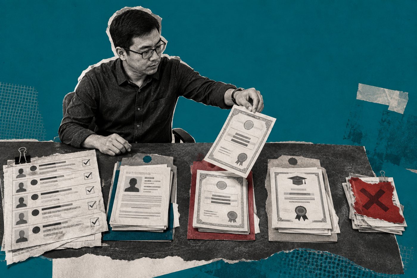 Penilai membedakan pertumbuhan lowongan, premi upah, dan persyaratan pendidikan.