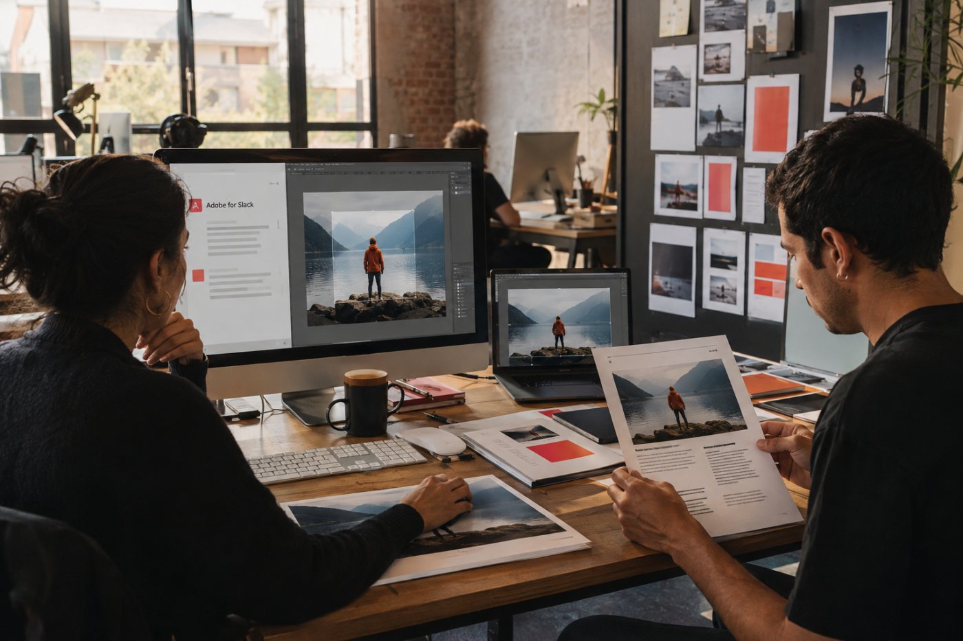 Adobe for Slack adapta un recurso aprobado y prepara un PDF a partir del contexto del proyecto.