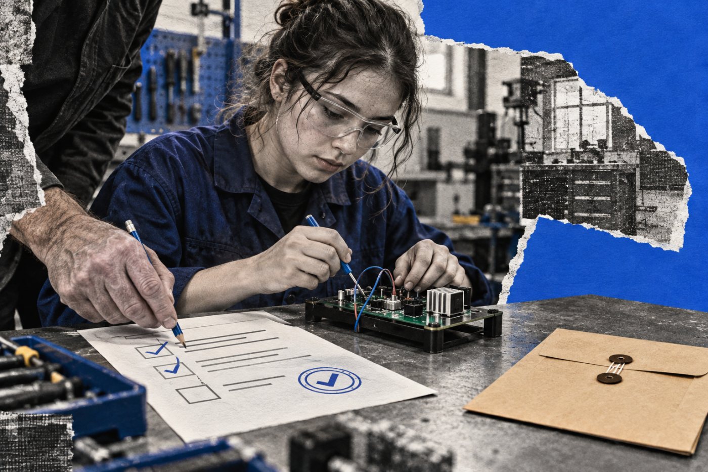 An apprentice completes supervised, employer-paid AI training and receives proof of skills while hiring remains a separate commitment.