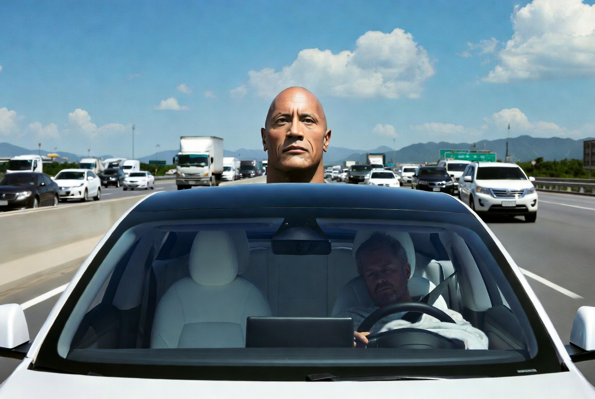 The Rock Is Watching the Road So You Don’t Have To