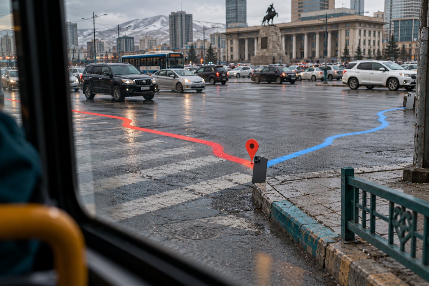 Google Maps Timeline-ийн маршрут төхөөрөмж дээр устсан ч өөр төхөөрөмж эсвэл нөөц хуулбарт үлдэж болохыг харуулсан харьцуулалт.