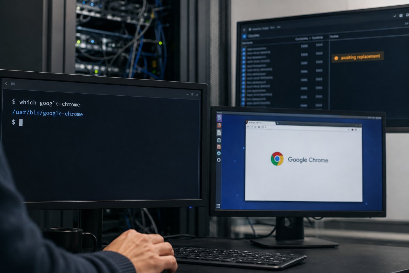 Inventaire des installations Chrome gérées et headless avec vérification de chaque exécutable actif.