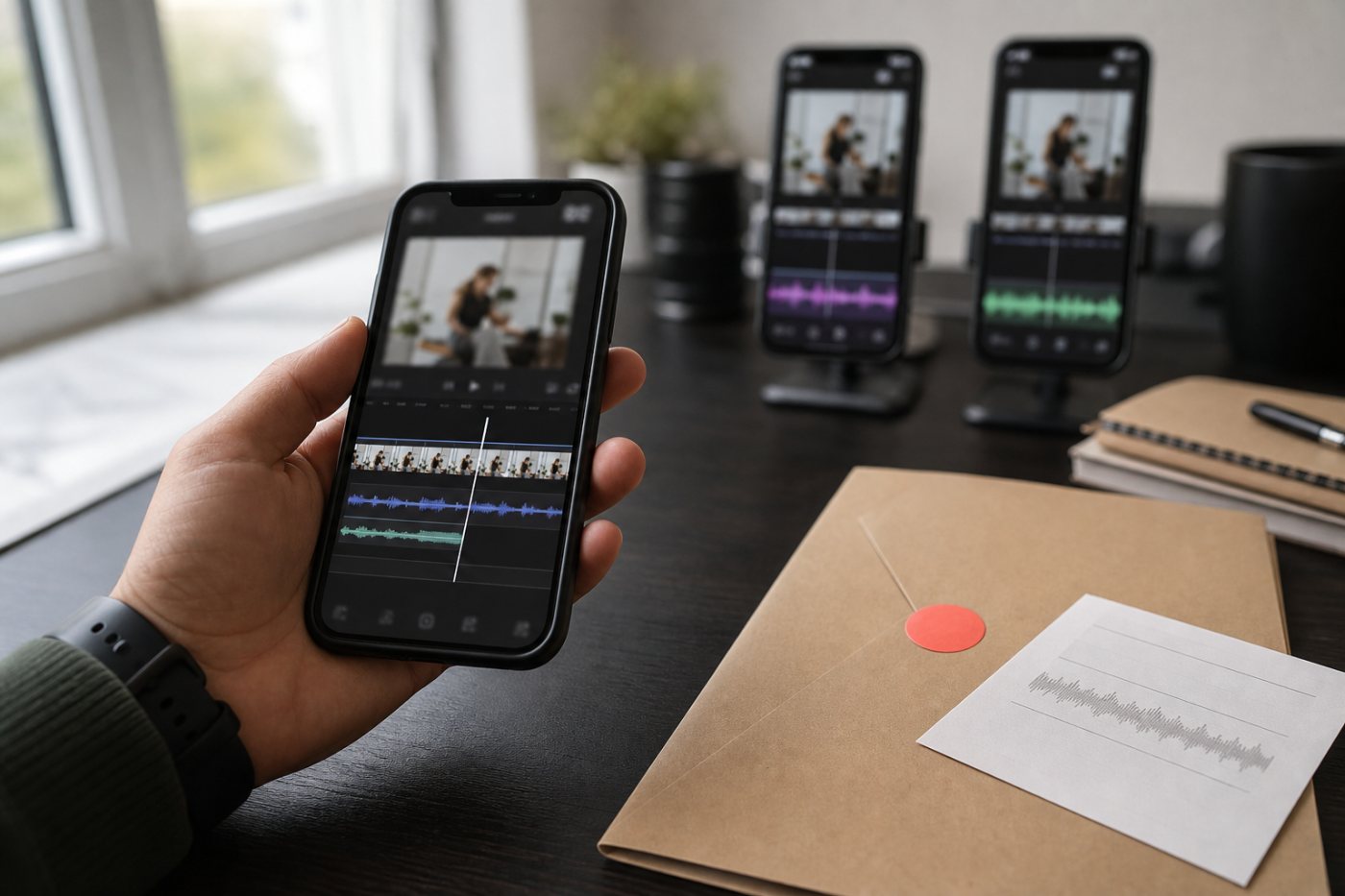 A rights-aware audio workflow that keeps a clean master separate from destination-specific music.