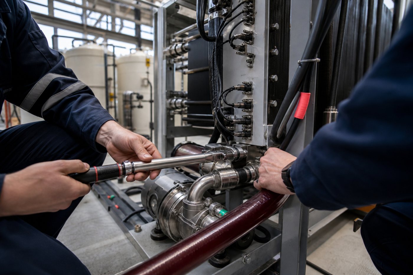 Компоненты проточной батареи Certain Energy объединяют в систему мегаватт-часового класса для будущего подключения к сети.